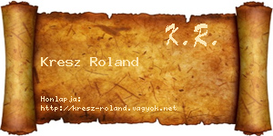 Kresz Roland névjegykártya